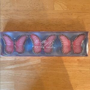 Butterfly Floating Three Candle Set - Pink